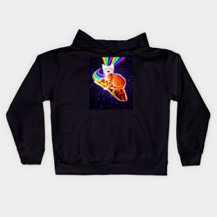 Rainbow Laser Eyes Galaxy Cat Riding Taco Kids Hoodie